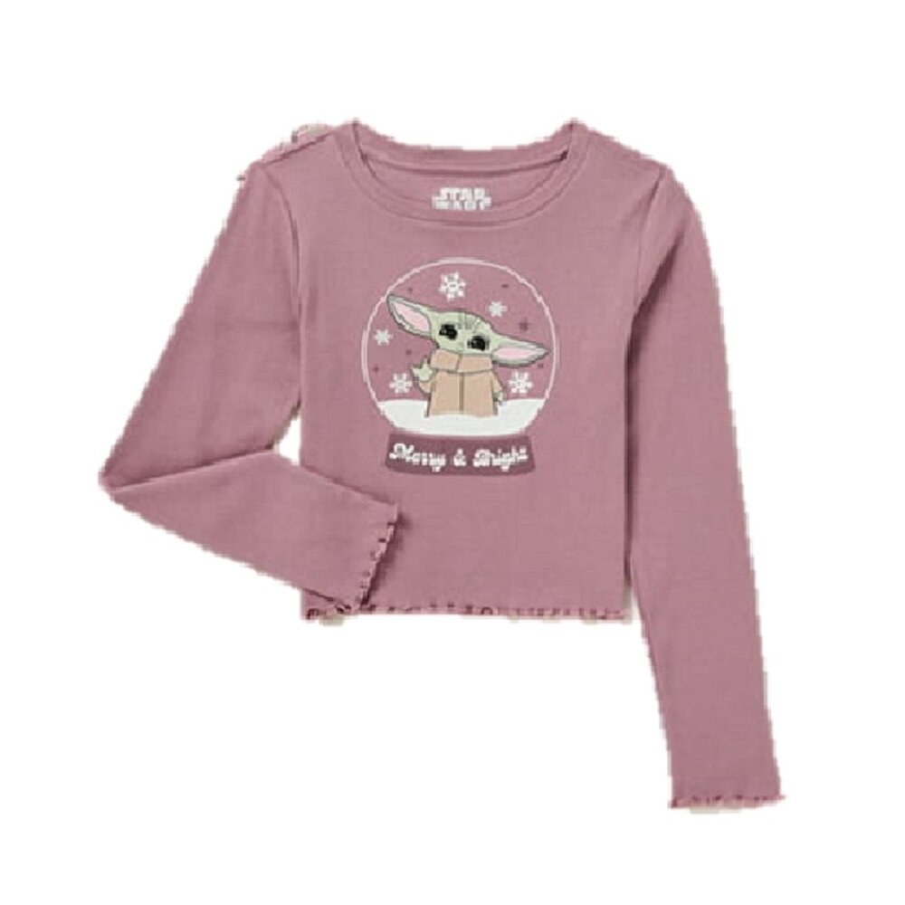 Star Wars The Mandalorian Girls Baby Yoda Long Sleeve Tee - Medium - NEW